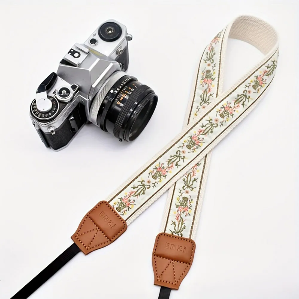 Camera Shoulder Strap Neck Strap Wider Thicker Vintage Retro Long Easy Install Buckle Strap Flower for Sony Fuji Canon Nikon