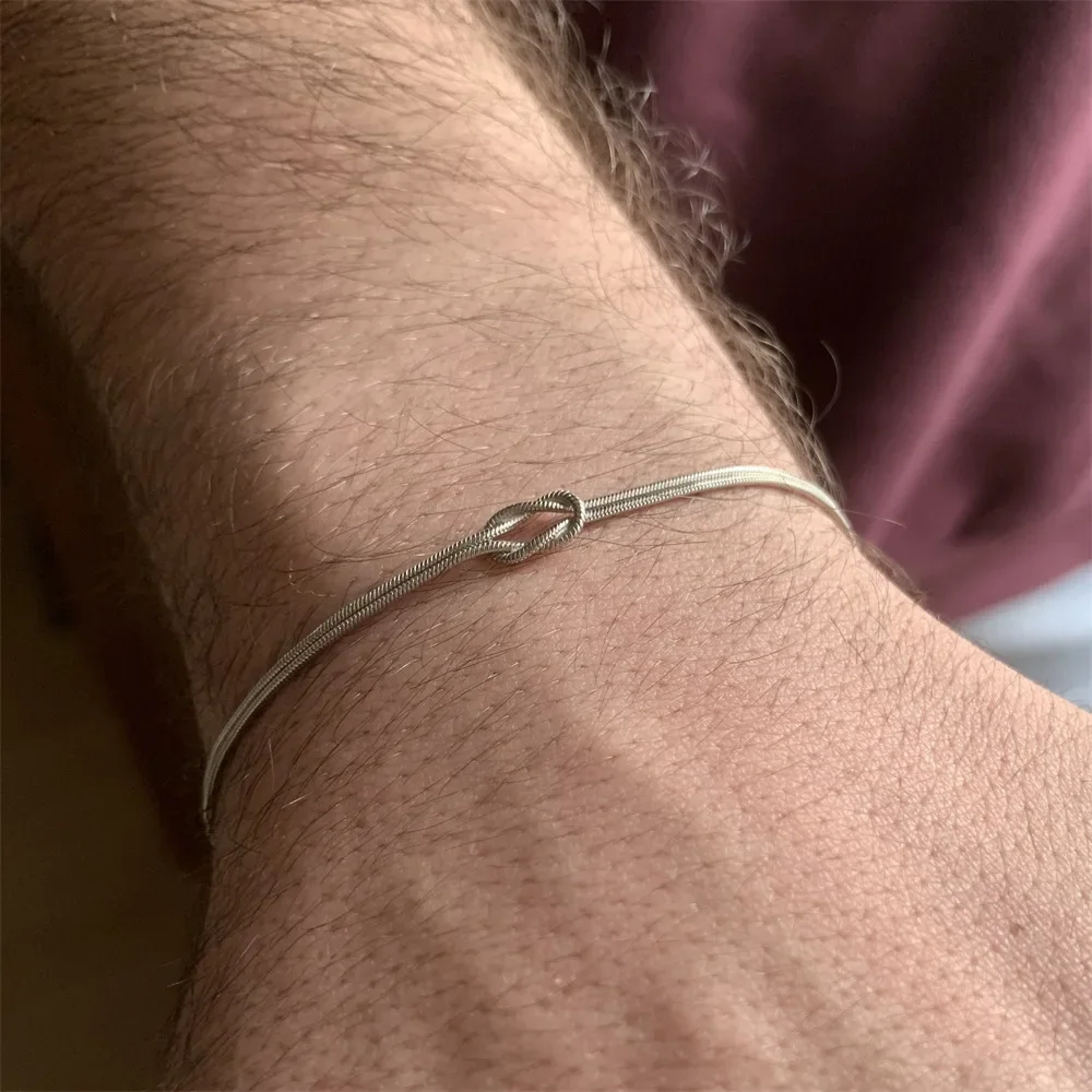 Stainless Steel Classic Knot Bracelet, Couples Best Friend Bracelets, Birthday Gift for BFF, Dainty Friendship Jewelry