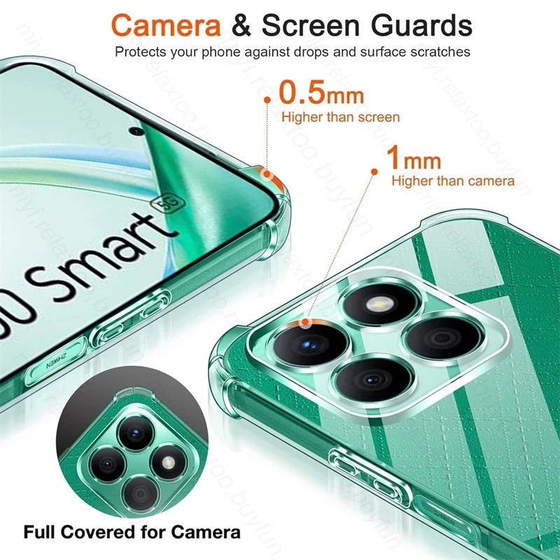 1.5 مللي متر سميكة للصدمات غطاء من السيليكون ل الشرف X6 X6S X6C X6A X6B X7 X7A X7B X7C X8 X8A X8C X8B سليم واضح غطاء Fundas