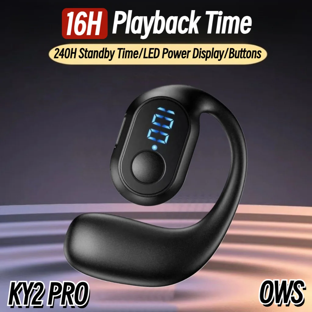 KY2 PRO Single Wireless Bluetooth 5.3 Earbud, LED Power Display, Long Battery Life, Button Control, 3D HiFi Audio For Daily Use