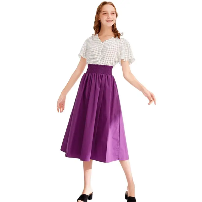 2024 Women Spring Summer long Skirts Vintage Elegant Party Vestidos Office Maxi Skirts Purple Black Khaki Womens Skirts Fashion