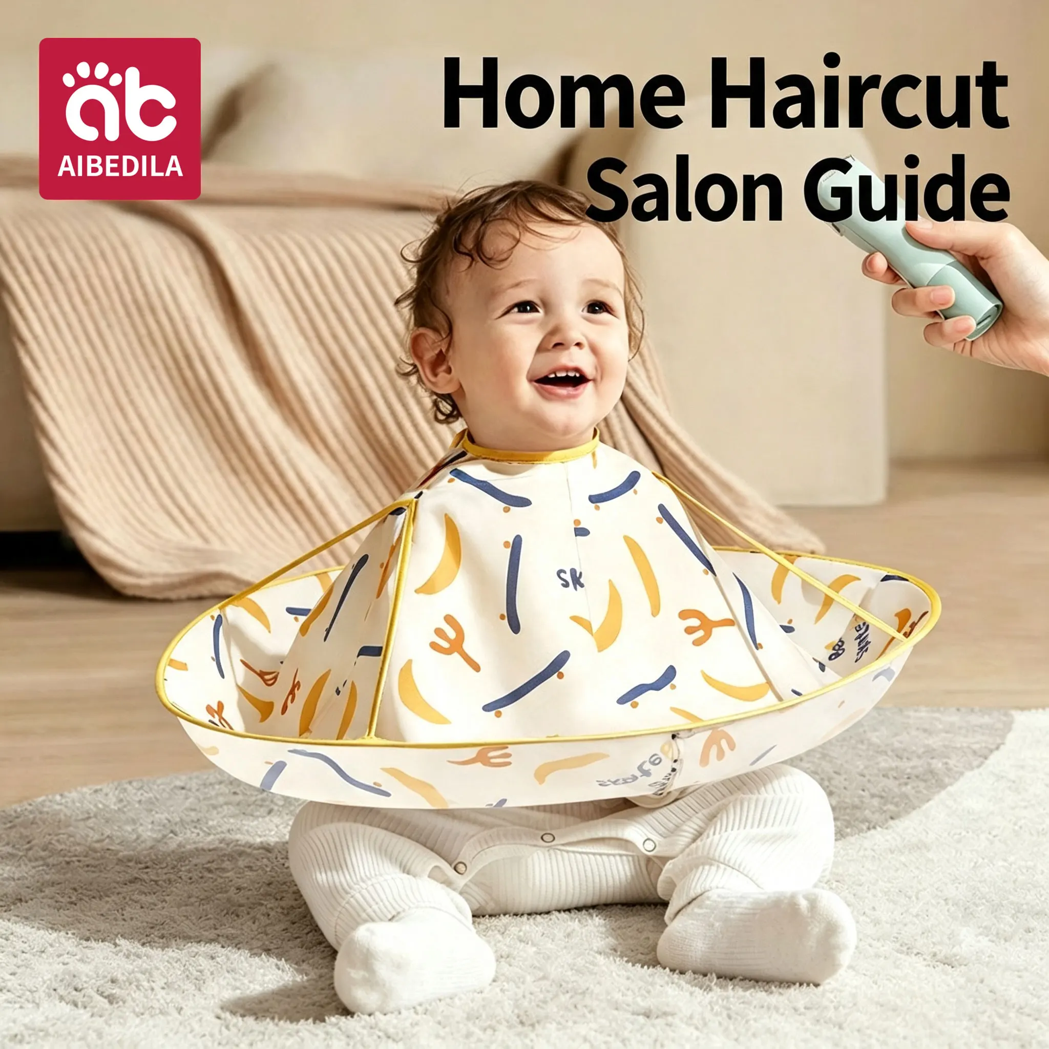 Kids Haircut Cape Reusable Barber Hair Cutting Cape Tools Foldable Hair Catch for Home Use Hairdressing Apron Baby Accessories