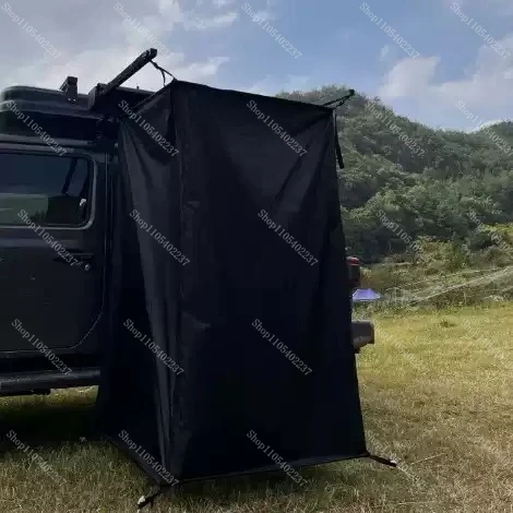 Portable Foldable Camping Shower Tent Awning Car Side Toilet Bath Tent with LED Light Bar