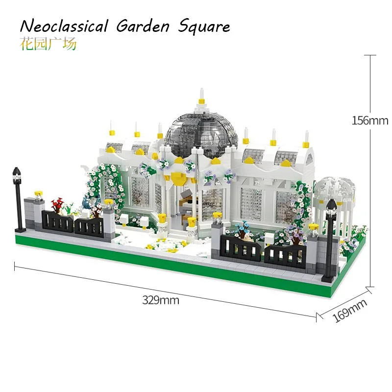 

Garden Square Building Blocks Creative Architecture DIY Bricks for Kids Adults Educational Toy