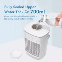 Climatiseur Portable avec lumière d'ambiance colorée, ventilateur de refroidissement à eau, ventilateur de Table USB, réservoir d'eau de 700ml, humidificateur de bureau 4