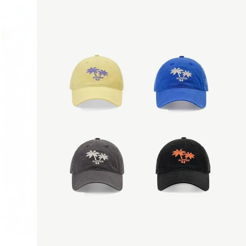 novo-bone-de-beisebol-feminino-de-verao-com-estampa-de-coqueiro-bone-macio-estilo-coreano-versatil-com-letras-bordadas-chapeu-masculino