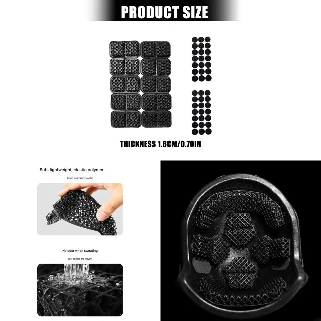 Helmet Inner Support Set with Black Open Cell Material and Removable Fastener Parts 2 Styles for option for Interior Use Daily