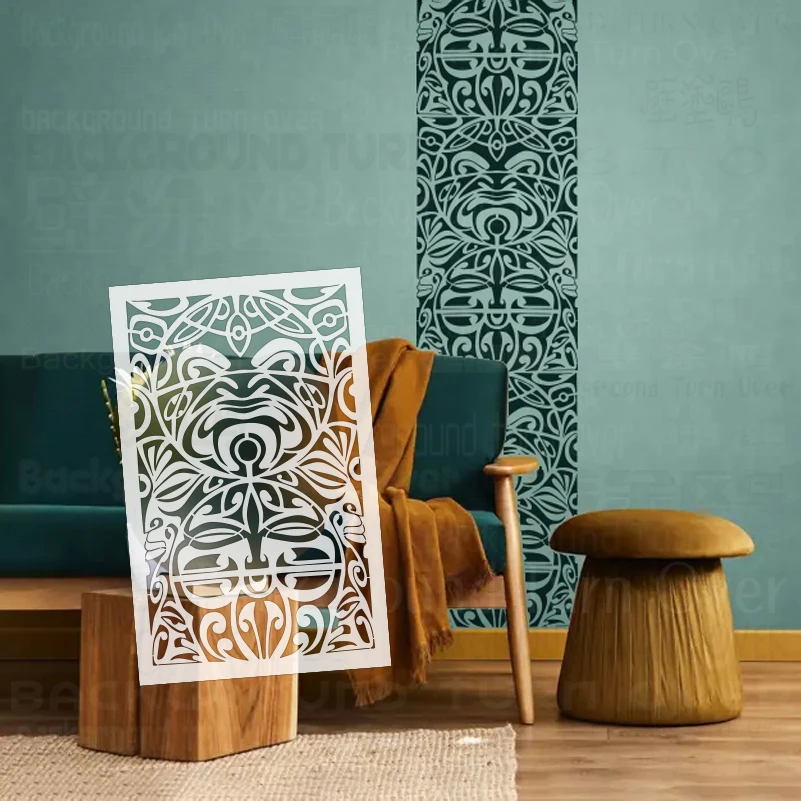 

48cm - 64cm Stencil Wall For Painting Decor Decorative Template To Paint Putty Brick Tribal African Indian Pattern Divider S478