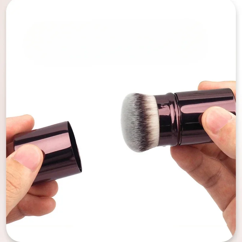 Einziehbarer Rougepinsel, Foundation-Pinsel, weiches, flauschiges Puder, Kontur-Make-up-Pinsel, tragbare Make-up-Tools