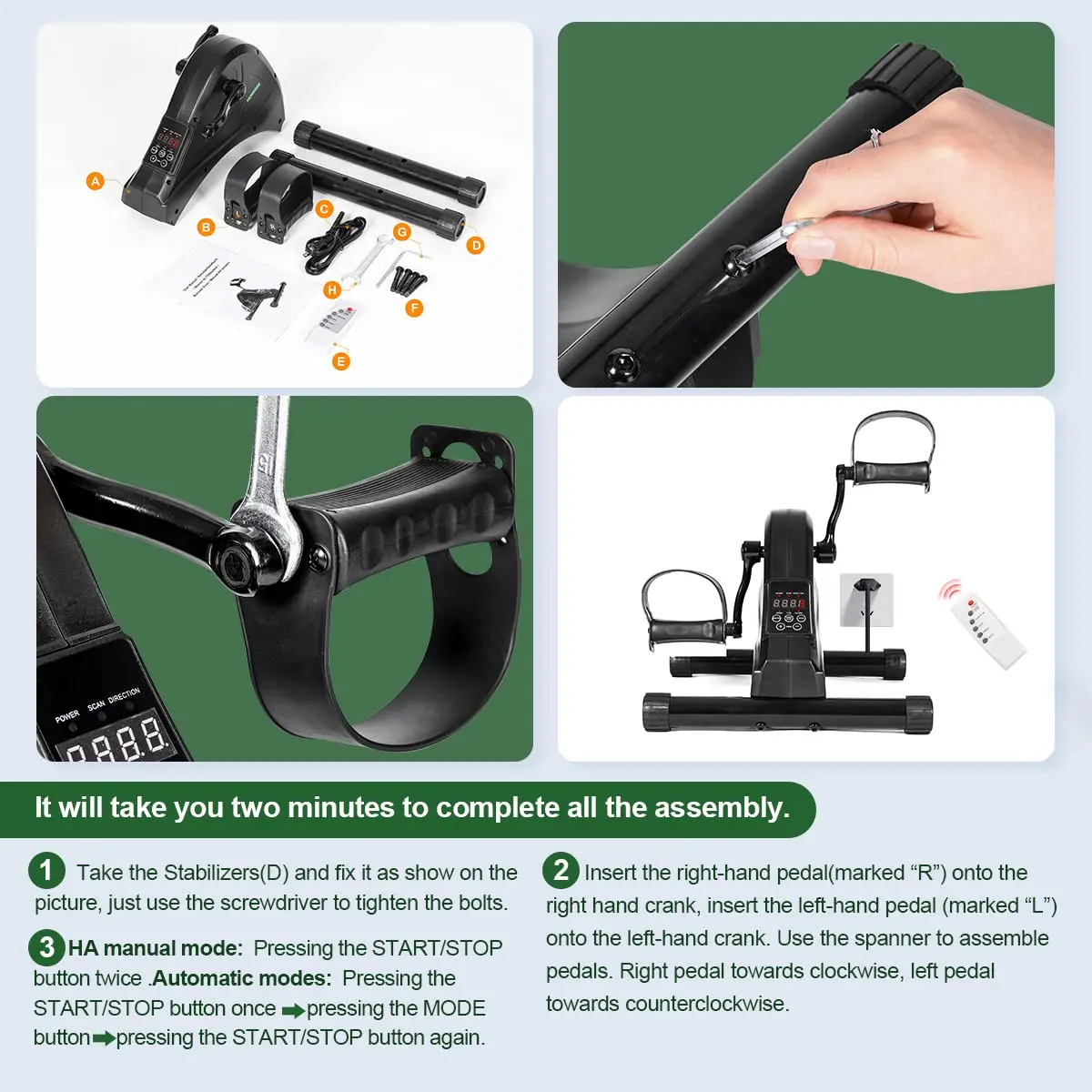 شاشة LCD مدمجة كهربائية تحت المكتب، مدرب صالة الألعاب الرياضية المنزلي المحمول 2026