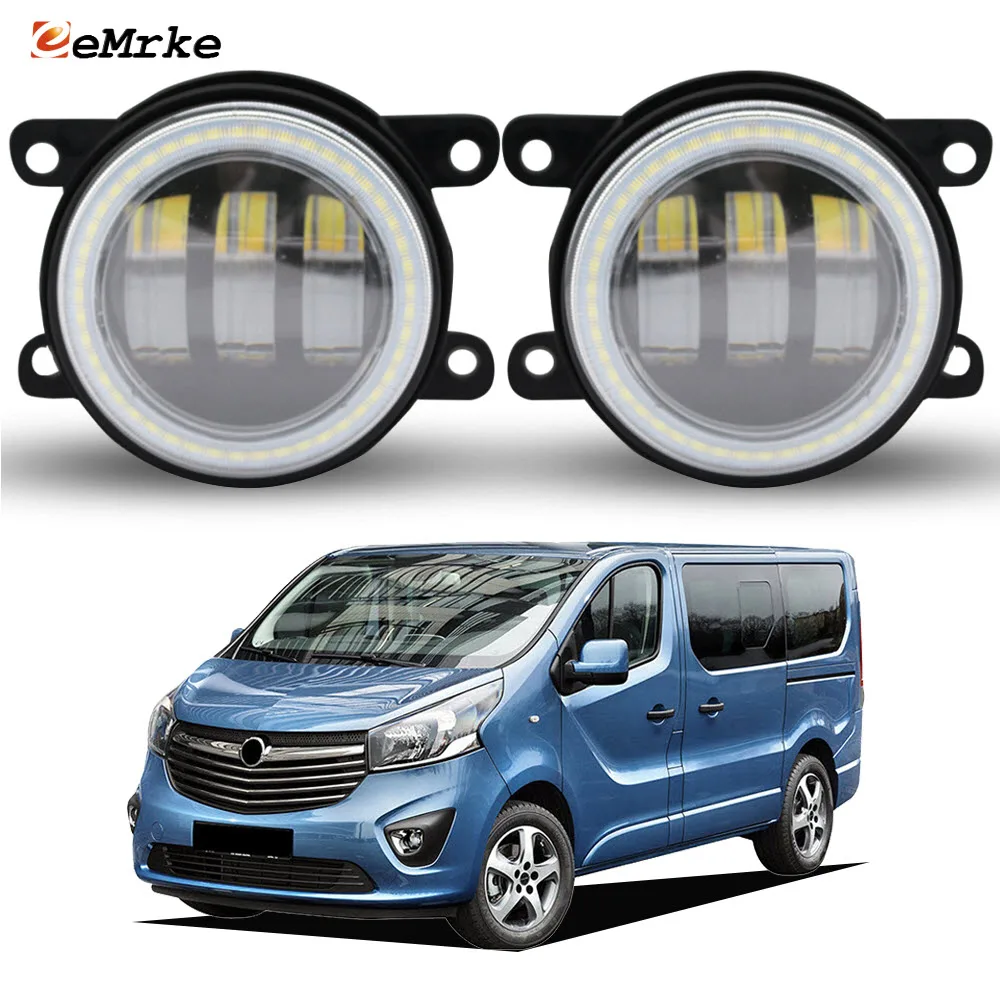 

Led Car Fog Lights PTF 40W for Vauxhall Opel Vivaro B X82 2015 2016 2017 2018 2019 Angel Eyes with Lens Daytime Running Lamp DRL