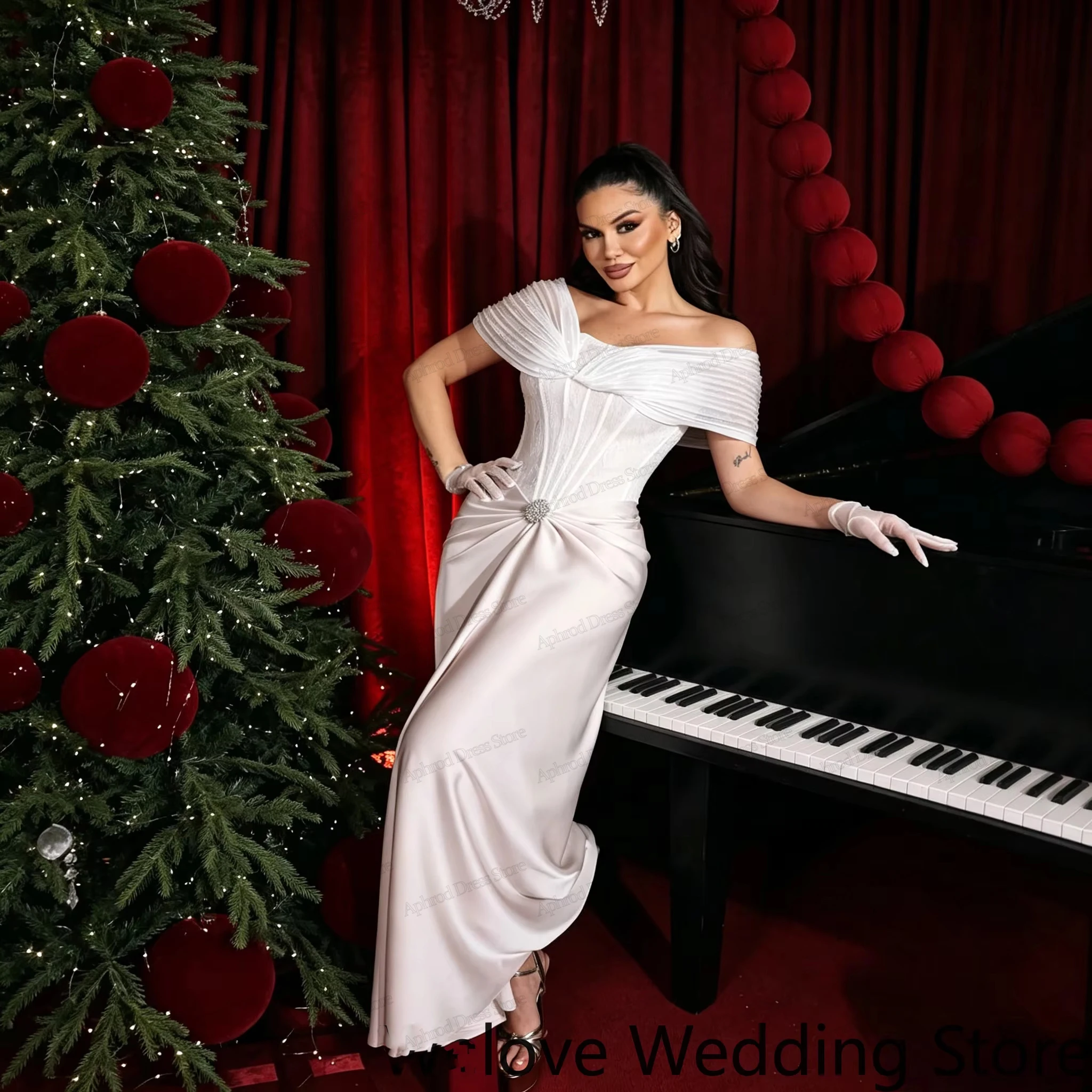 Graceful Wedding Dresses Satin Bridal Gowns Off The Shoulder Robes For Formal Party Simple Vestidos De Novia Customized 2026
