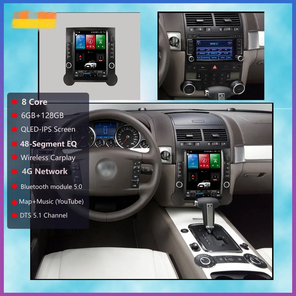 

Автомагнитола для Volkswagen Touareg 2003-2011 Android 11, автомобильный радиоприемник, стереоприемник, мультимедийный плеер, головное устройство с GPS-навигацией