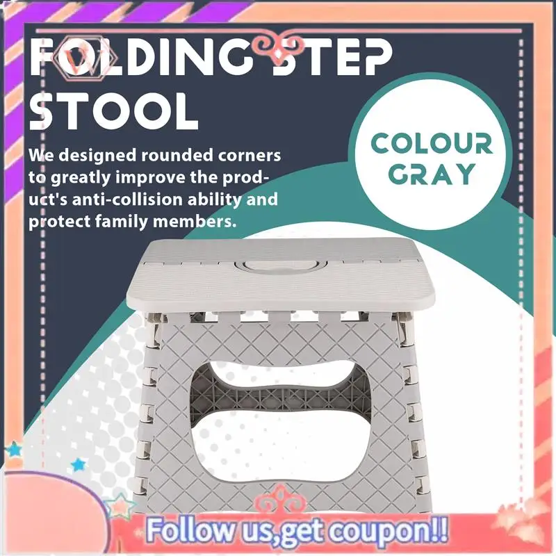 مقعد قابل للطي مطور - محمول، حجم صغير لسهولة التخزين، سهل الاستخدام للبالغين في الحمام والحديقة والمطبخ #4