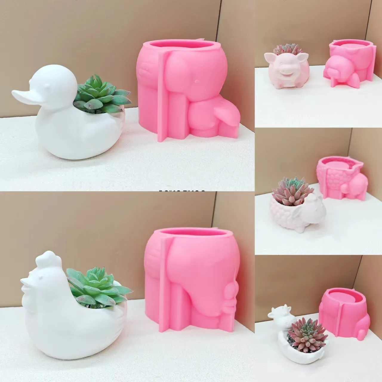 

Duck Animal Flowerpot Silicone Mold DIY Epoxy Resin Cement Gypsum Pouring Storage Mold Home Gardening Decorative Ornaments