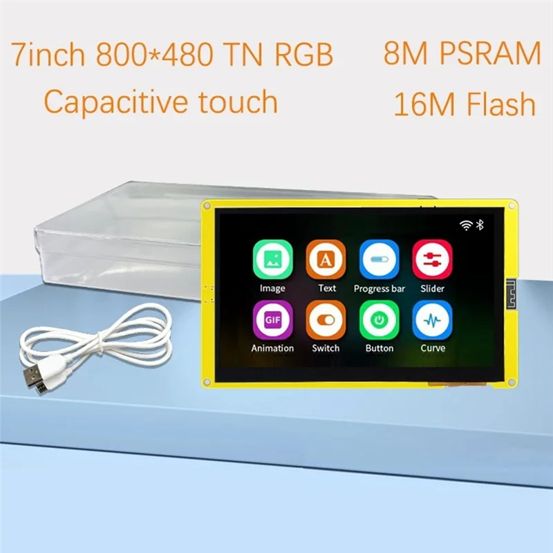 B68A ESP32-S3 Flash Smart Display MCU WIFI Bluetooth Module 7-Inch 800X480 TN HMI 8M PSRAM 16M (With Touch)