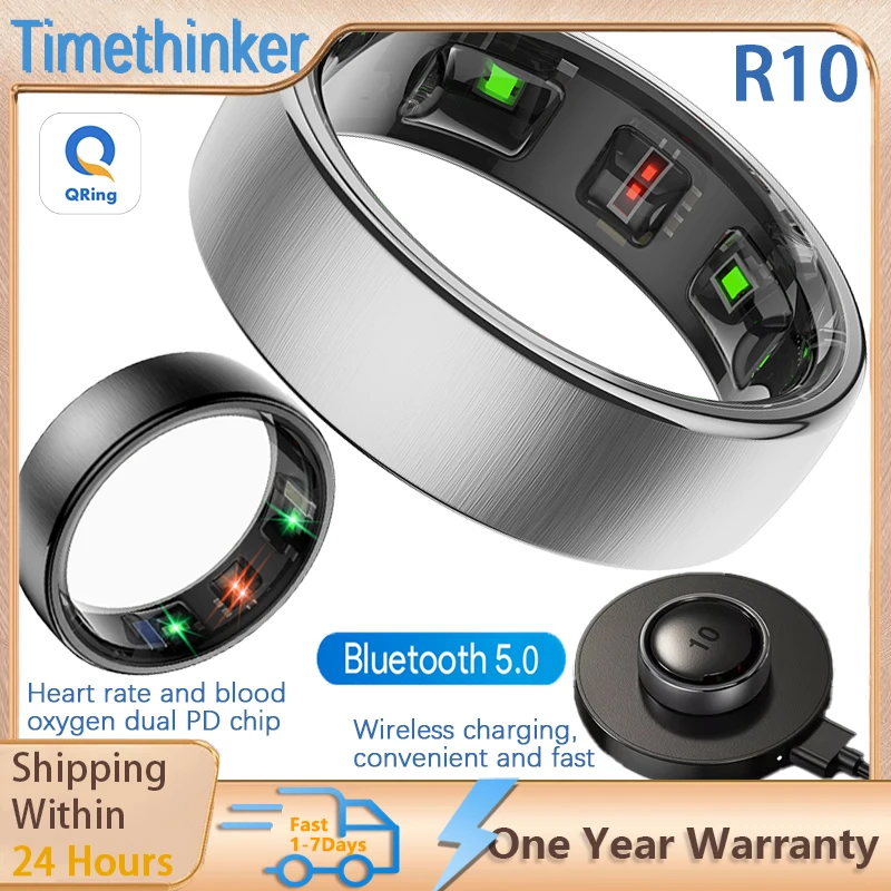 

R10 Водонепроницаемый умный кольцевой монитор здоровья для мужчин и женщин Монитор здоровья и сна Смарт-кольца Мультиспортивные режимы QRing APP