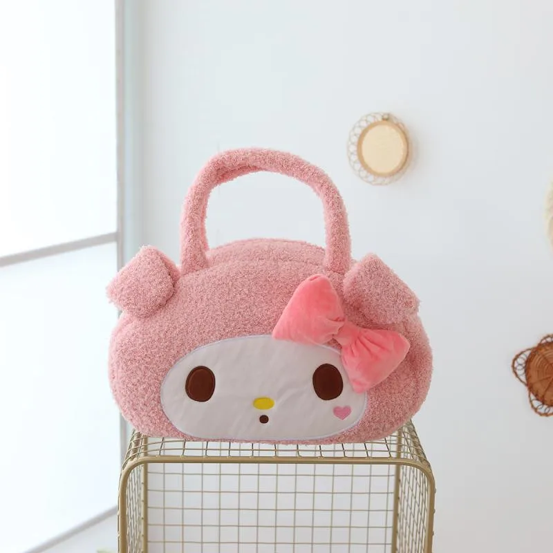 Kuromi Plush Kawaii Sanrio Shoulder Bag Plushie My Melody Lolita Messenger Bags Cinnamoroll Travelling Handbag For Women Gifts