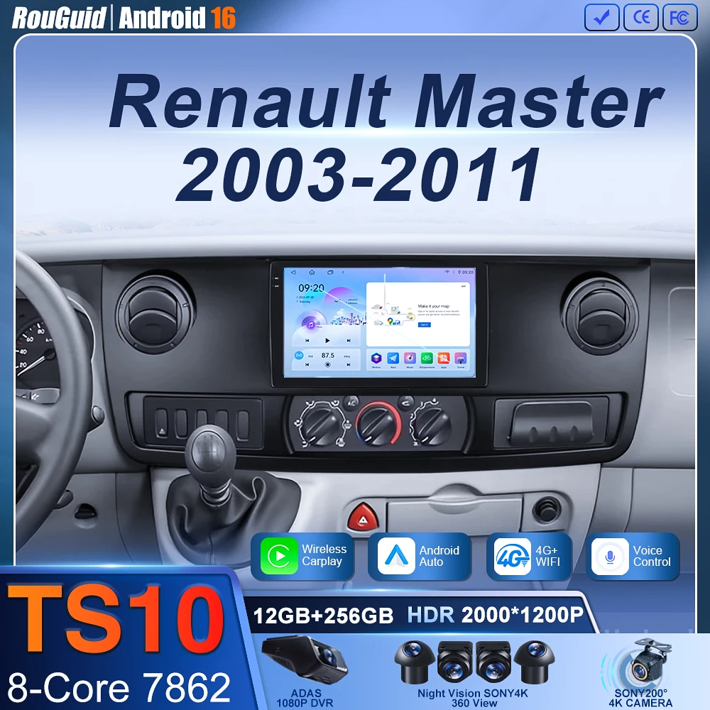 Android pagador de rádio do carro para renault master 2003 - 2011 carro multimídia gps carplay 2din 7862 autoradio estéreo unidade central de tela grande