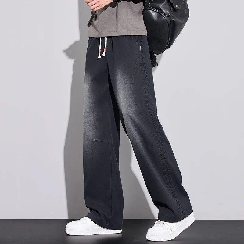 خمر الخريف الرجال سراويل تقليدية موضة واسعة فضفاضة مريحة مستقيم إسقاط مريحة الرباط Sweatpants الذكور السراويل #3