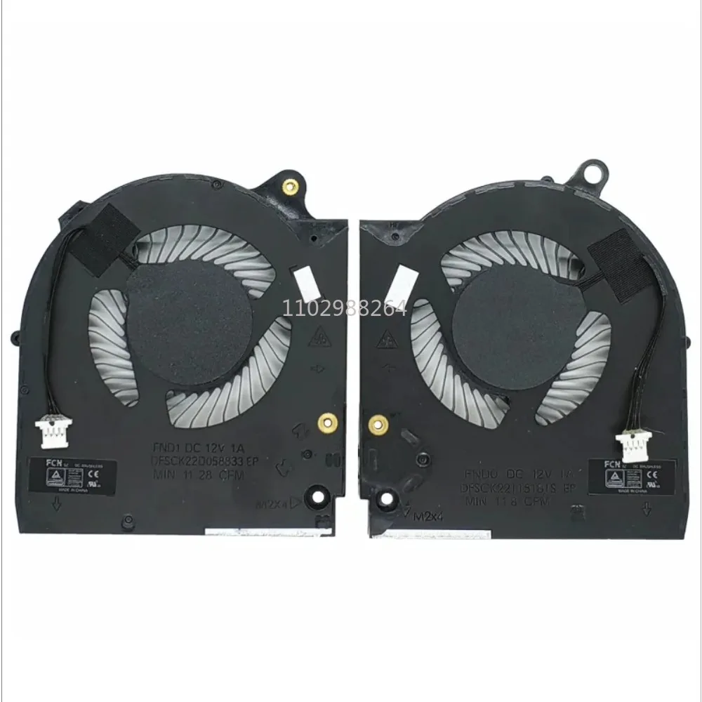 

CPU GPU Cooling Fan Replacement for Dell M15 R5 R6 Ryzen Edition P/N: DFSCK22D058833 FND1, DFSCK22115181S FND0 12V 1A