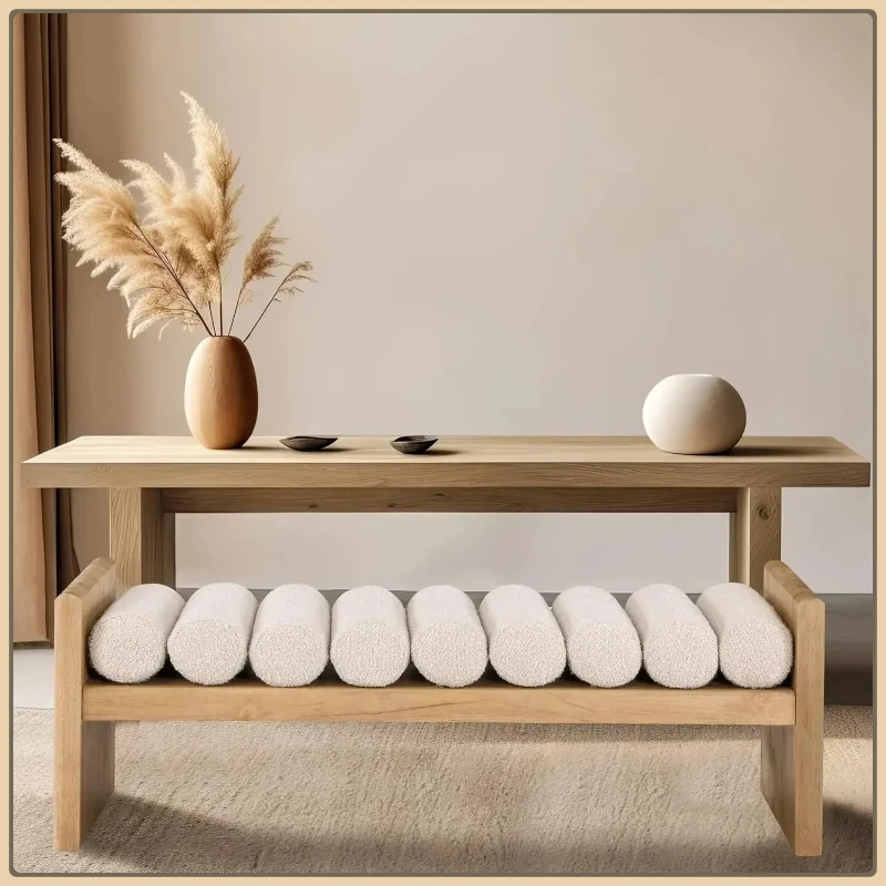 Contemporary Bench with Solid Wood Rich Natural Finish