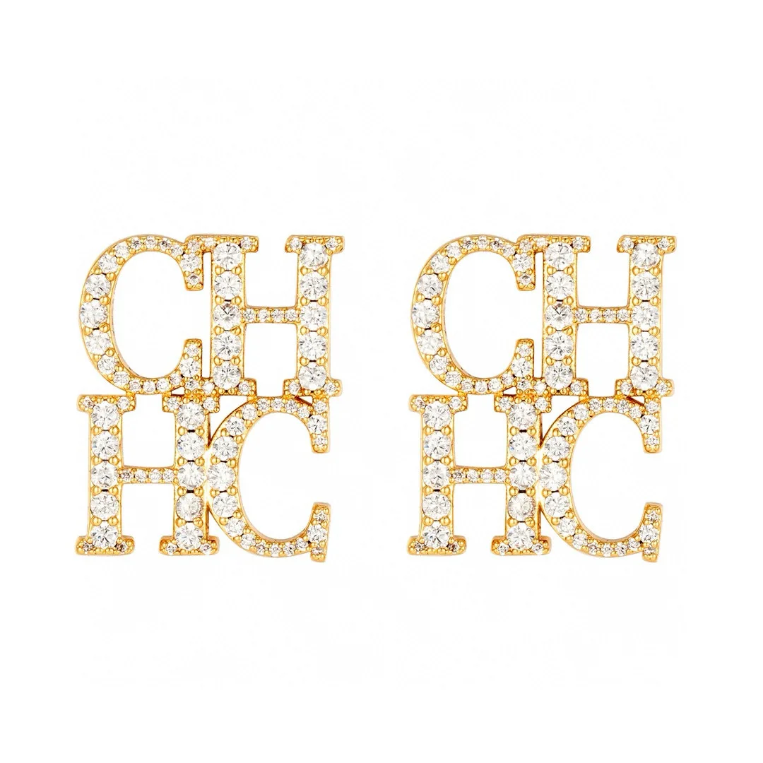 أقراط CHHC 2026 للنساء، تصميم الأبجدية المتلألئة، مجوهرات الأذن هيبوالرجينيك، فكرة هدية عصرية لها #2