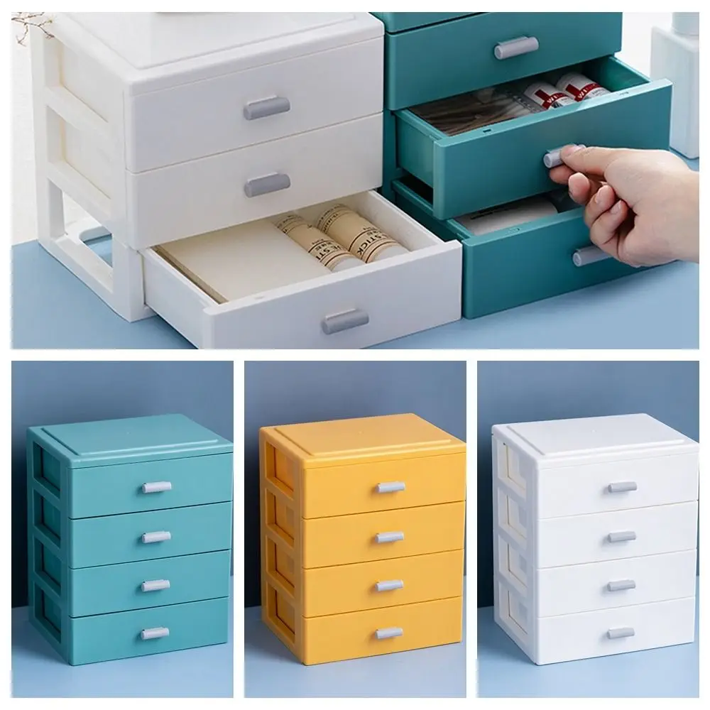 Mini Desktop Storage Box Large Capacity Waterproof Jewelry Box Multi-functional Dust Prevention Stationery Organizer