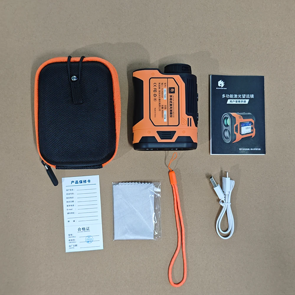 جهاز قياس المسافة بالليزر صغير 6X تكبير مقياس الليزر مسح البناء جهاز تحديد المدى بالليزر 600 YDS لصيد الجولف والرياضات الخارجية