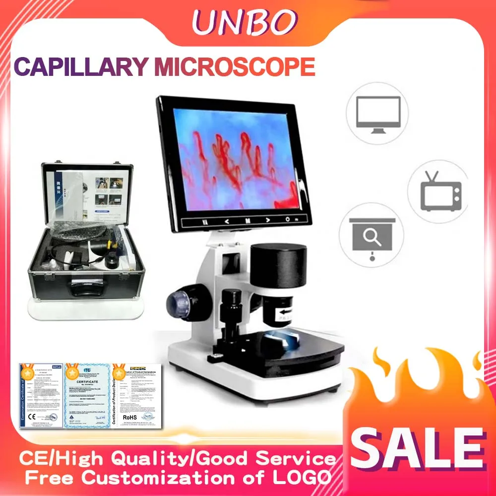 Nailfold Capillary Microscope Blood Microcirculation Analyzer Digital Video Screen Health Test Detector Salon Clinic Equipment