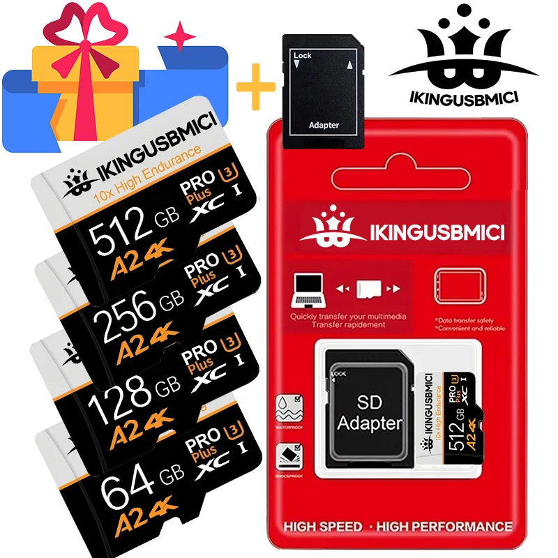 TF Cards Micro TF SD Card SD Cards Memory Card 64GB 512GB 256GB V30 Temperature Proof UHS-I for Nintendo Switch Tablet