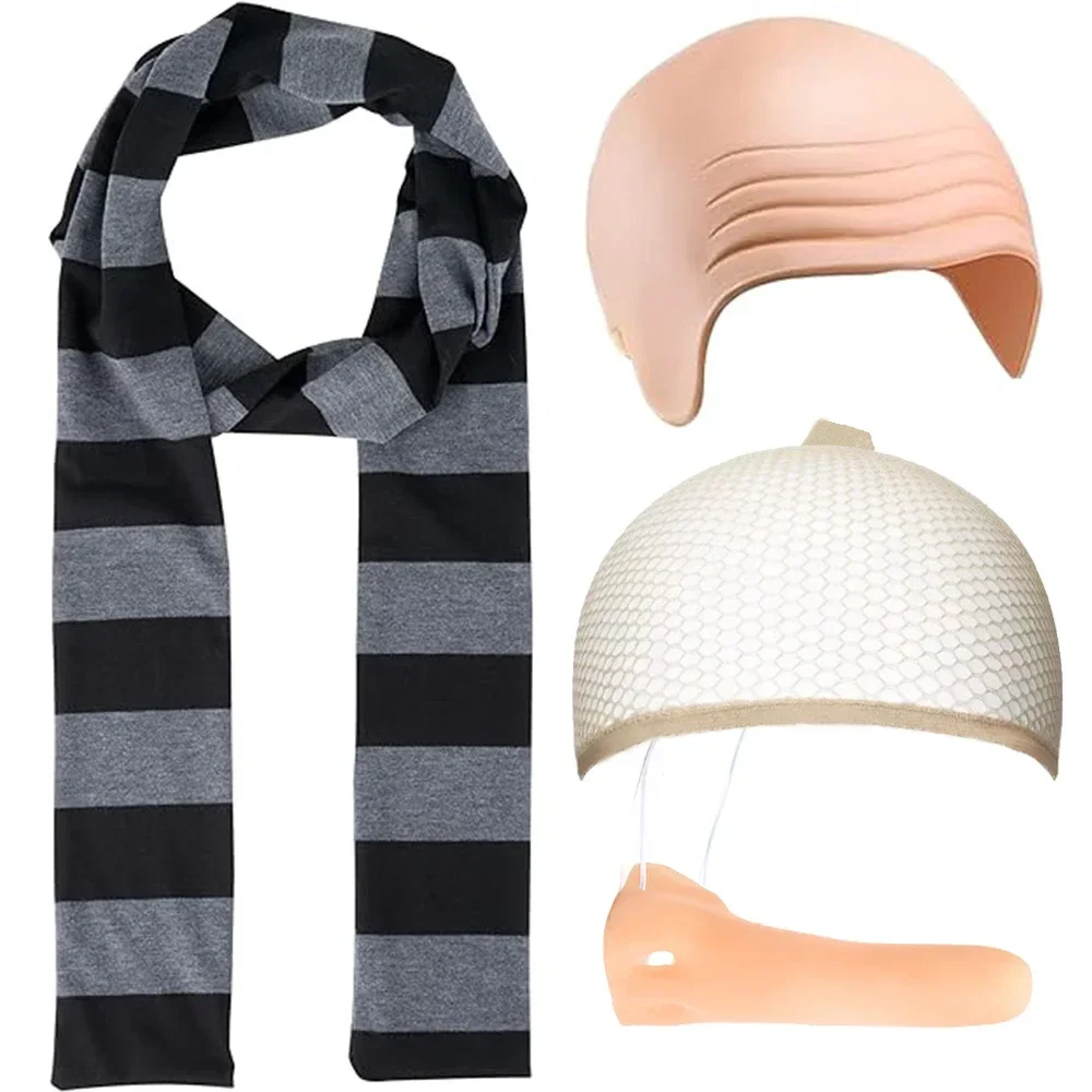 작은 노란색 남자 코스프레 나쁜 남자 의상 영화 만화 재미 있은 드레스 마법의 도둑 아빠 회색 줄무늬 스카프 할로윈 파티