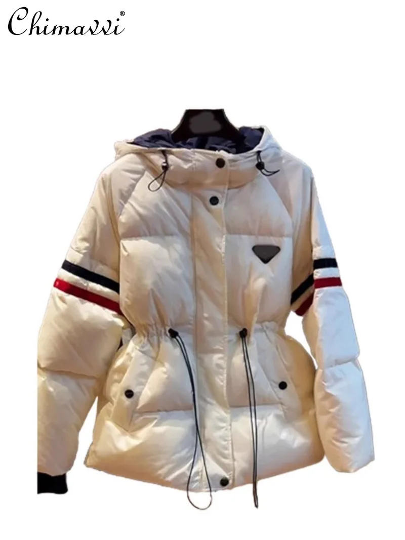 

2024 New Autumn and Winter Waist High-end Sense White Down Jacket Cotton Jacket Thickened Jacket For Women