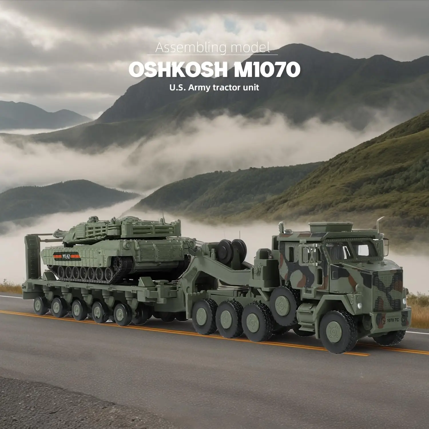 1/72 Scale M1070 Military Truck Quick Build Model Armored Vehicle Toy Building Model Gift Suit for Kids Educational Toys