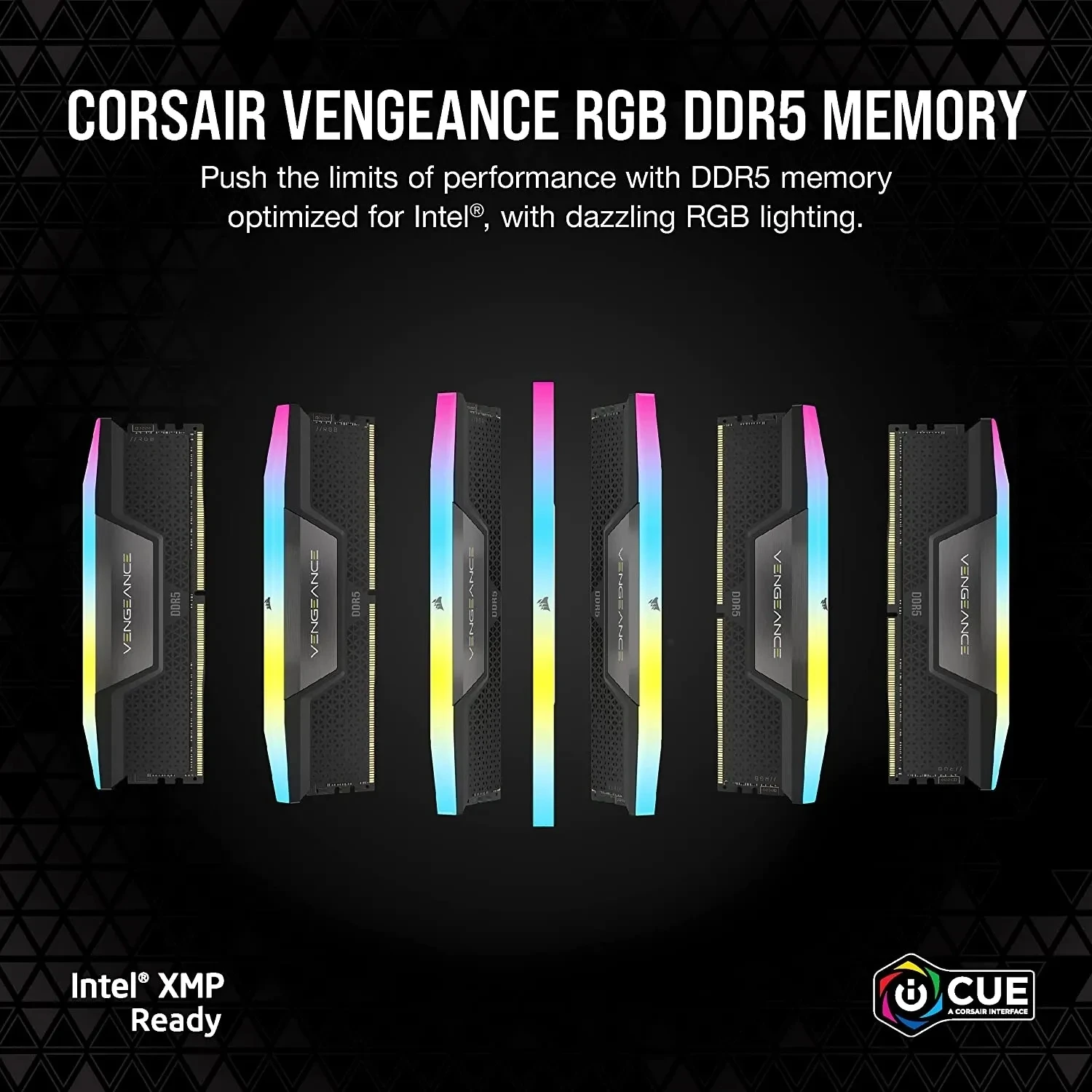 CORSAIR-DDR5 Vengeance RGB Desktop Memory, Intel XMP 3.0, RAM de PC de 288 pinos, 16G, 32G, 5600, 6000, 6400, 7000, 7200MHz