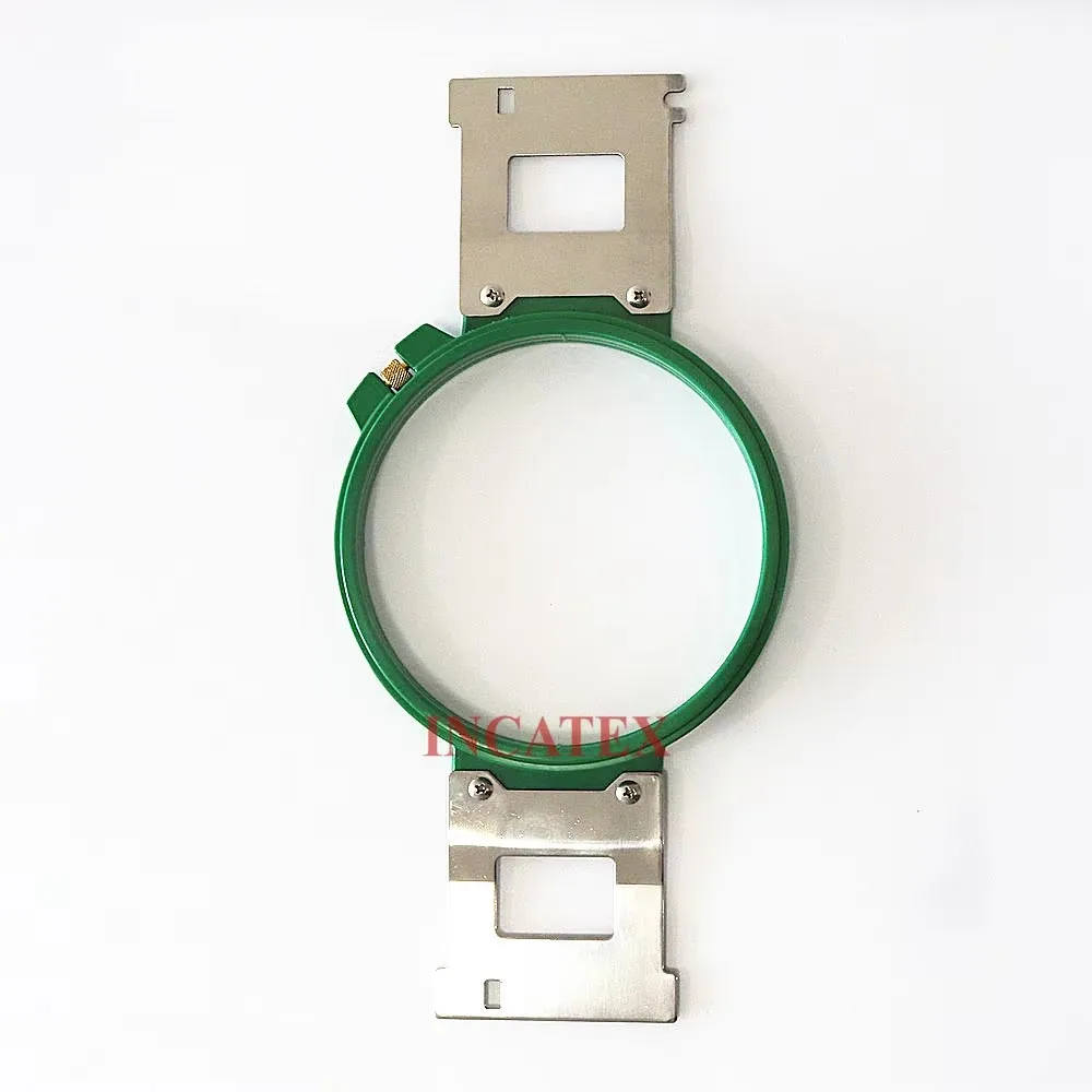 2 Piezas de Bastidores Tubulares para Bordado Tajima, Color Verde Grisáceo, 150 mm con Longitud Total de 355 mm y 395 mm