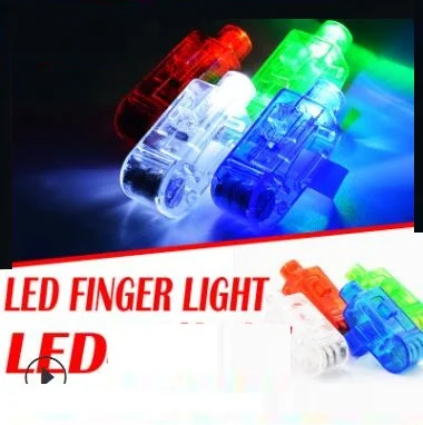 100pcs OPP Packing LED Finger LED Glowing Finger Light Laser Light Party Clubs Kids Children Toys Gifts