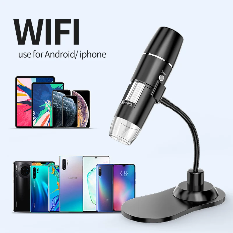 Wireless Digital Microscope 50X-1000X Magnification Mini Handheld Endoscope Inspection Camera with 8 LED For iPhone Android