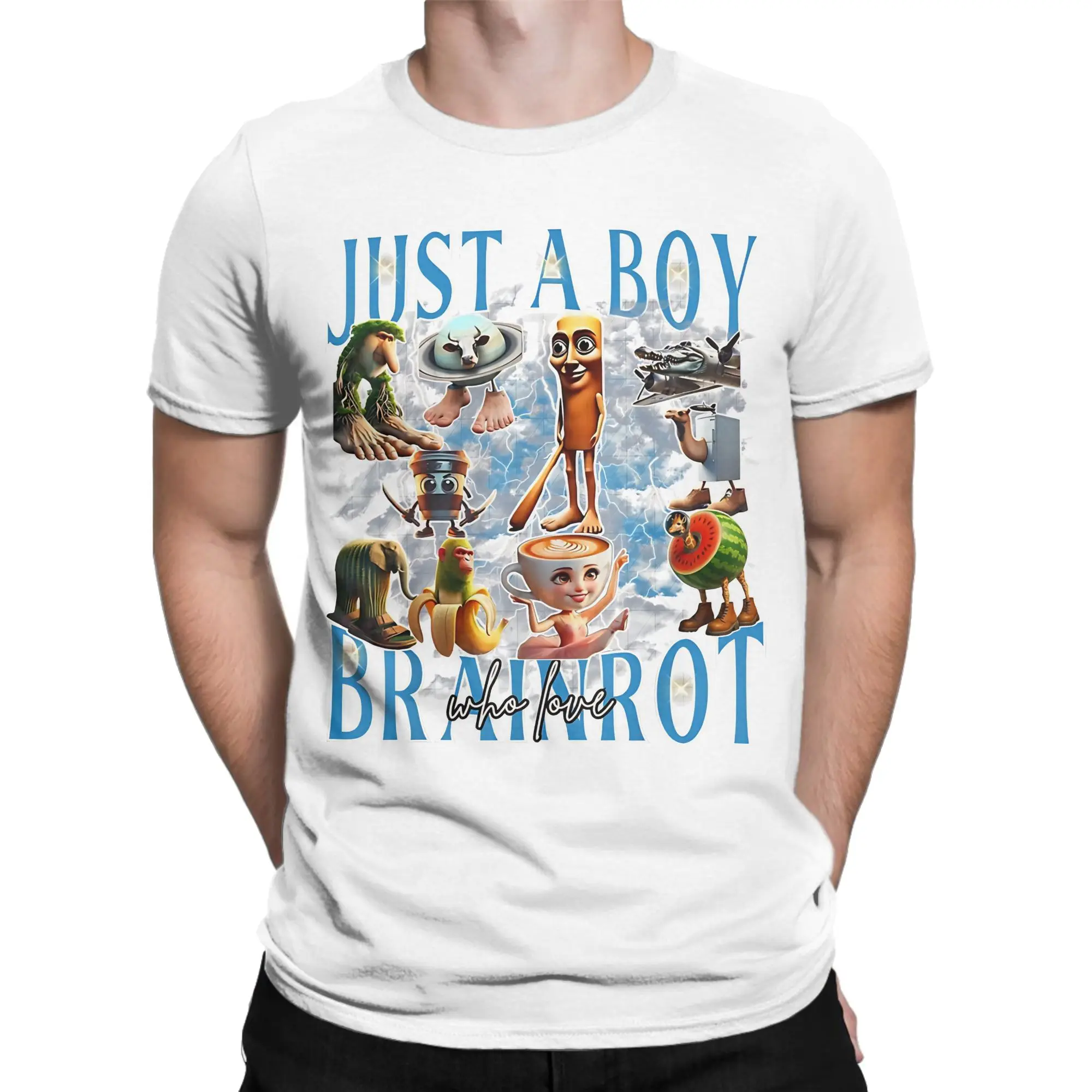 

Just a Boy Italian Brainrot T Shirts Men Cotton Vintage T-Shirts Round Neck Tee Shirt Short Sleeve Clothing New Arrival