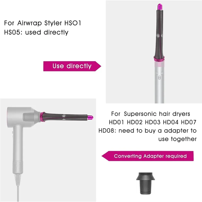 الأجزاء المنزلية براميل تجعيد الشعر فورديسون Airwrap Styler مع 2 محول ثابت فورديسون دايسون مجفف الشعر