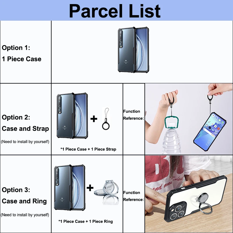 Xundd Case For Xiaomi Mi 10 Case Shockproof Clear Bumper Phone Cover For Xiaomi Mi 10 Mi10 Pro Ultra 10s  Cover Funda Coque Caso