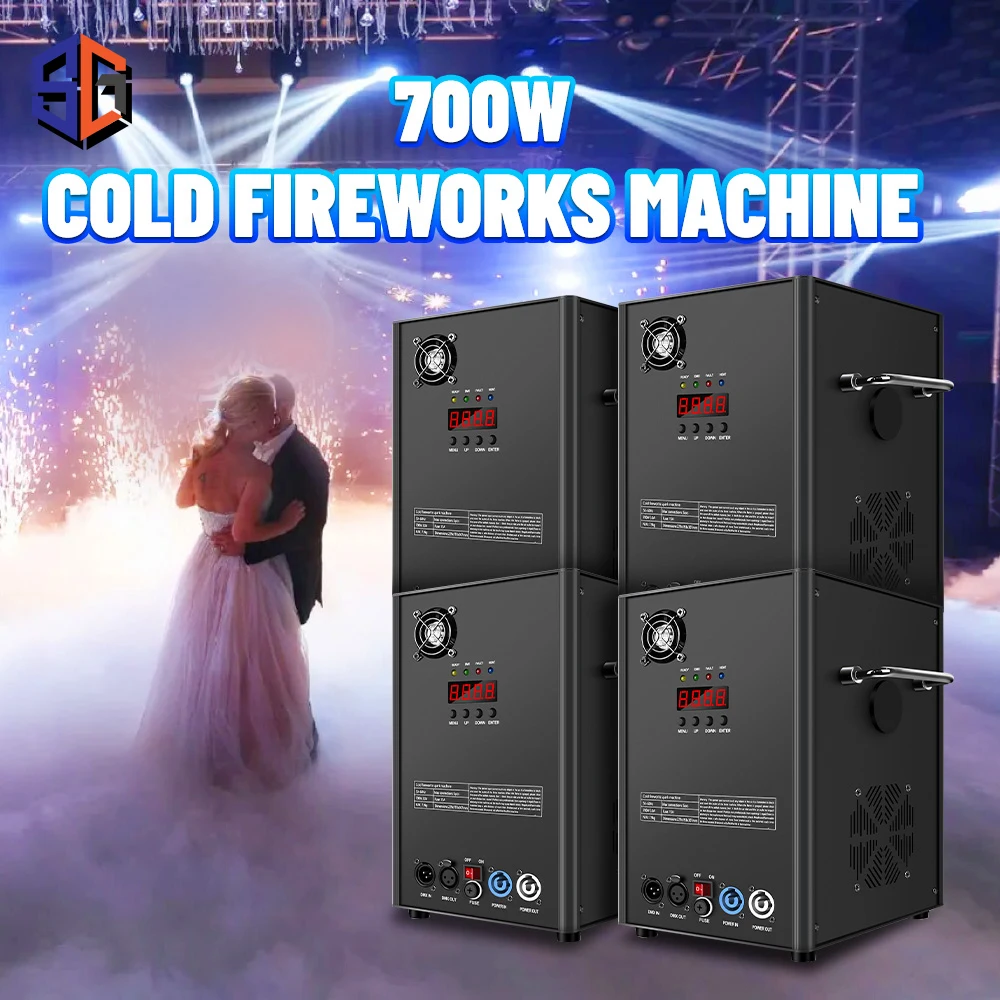 

4PCS 700W Cold Spark Machine 500W Cold Firework Machine DMX512 Remote Control Stage Fireworks Effect For Wedding Concert