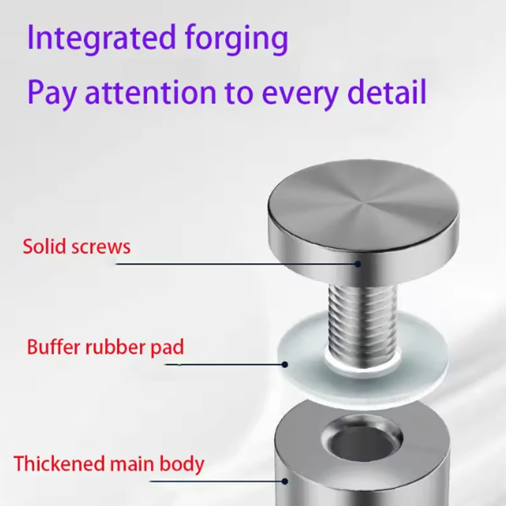 4-8pcs 12-40mm 201 Stainless Steel  Advertising Glass Fastener Advertising Bracket Nail Advertising Board Fixing Screw Hardware