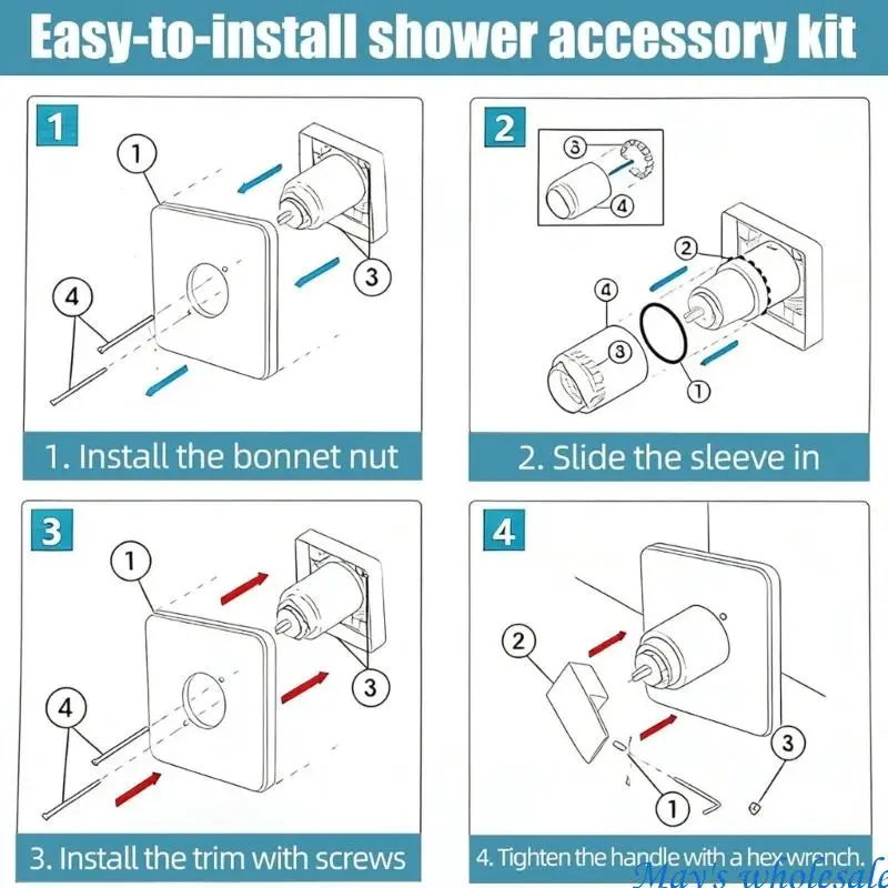 Complete Shower Valves Trim Cover for 13/14 Series Modern Bathrooms Accessory 448A