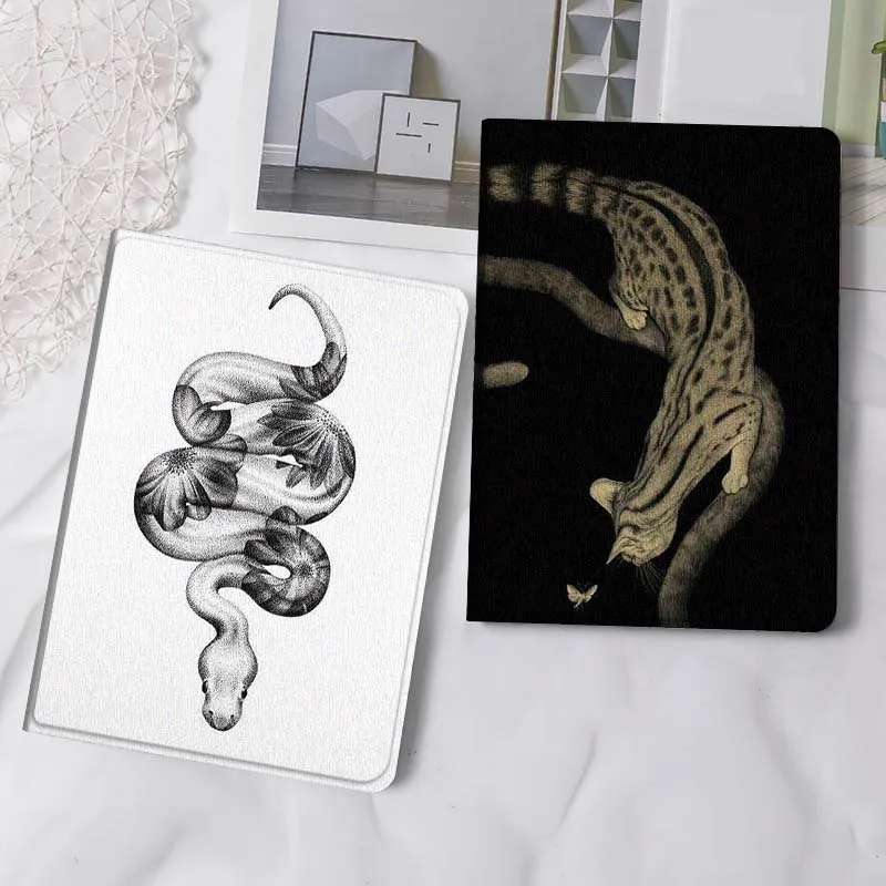 

Cartoon Snake Flower Pattern Gift Tablet Case For Samsung Tab Galaxy S6 S11 A A7 A8 A9 A11 10.1 10.4 10.5 Plus Lite