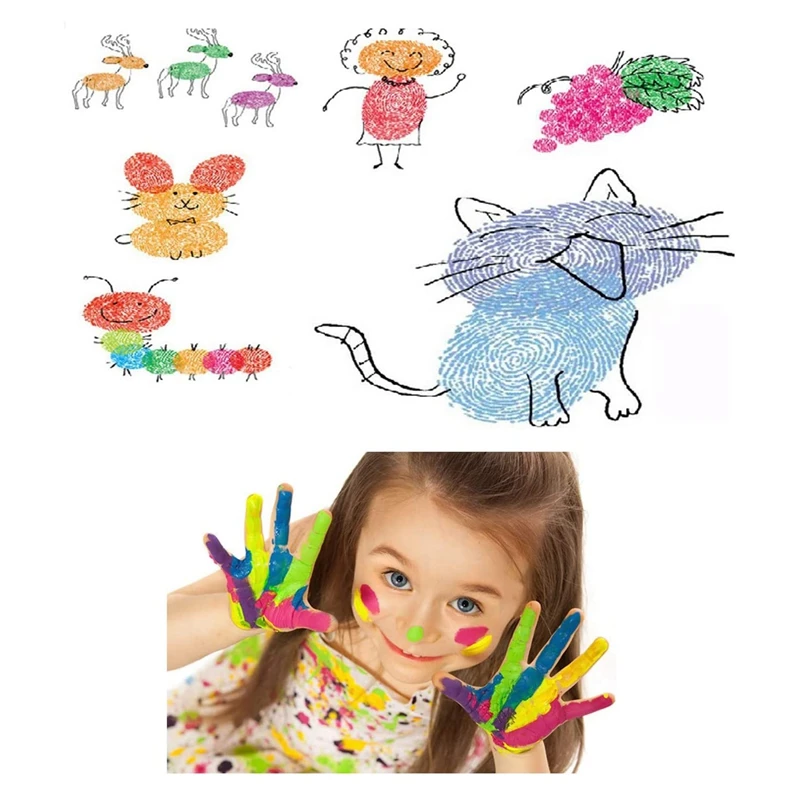 8 PCS Craft Ink Pad 8 Colors Washable Stamp Ink Pads Stamps Partner For Kids Paints Painting DIY Craft