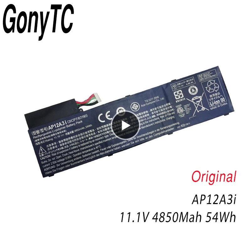 

Laptop Battery AP12A3I For Acer Iconia W700 Aspire Timeline Ultra U M3-581TG M5-481TG AP12A4i 11.1V 4850mAh/54WH