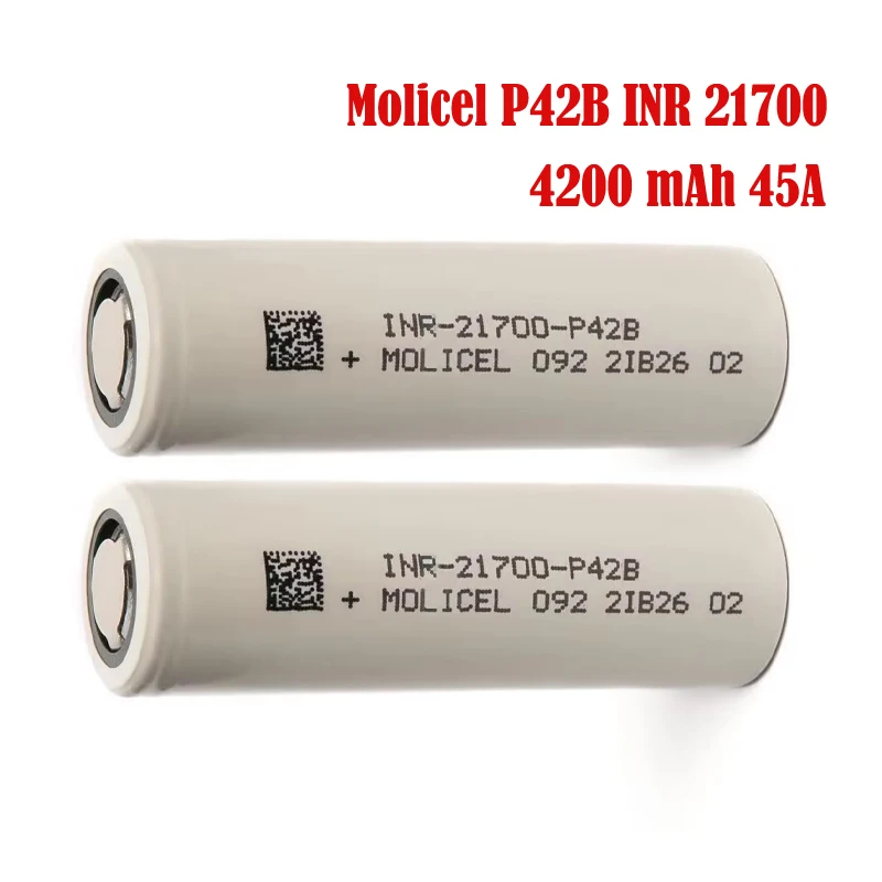 Original Molicel P42B INR 21700 Battery 4200 mAh 45A 3.6V 3C Charging Super Power Li-ion Battery For Research Battery Analytics
