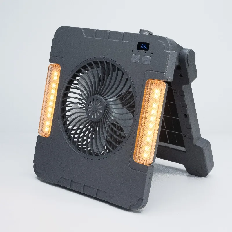 

Light Emitting Diode Solar Plastic Table Fan Light USB Charging Folding Camping Outdoor Home Quad Wind Speed