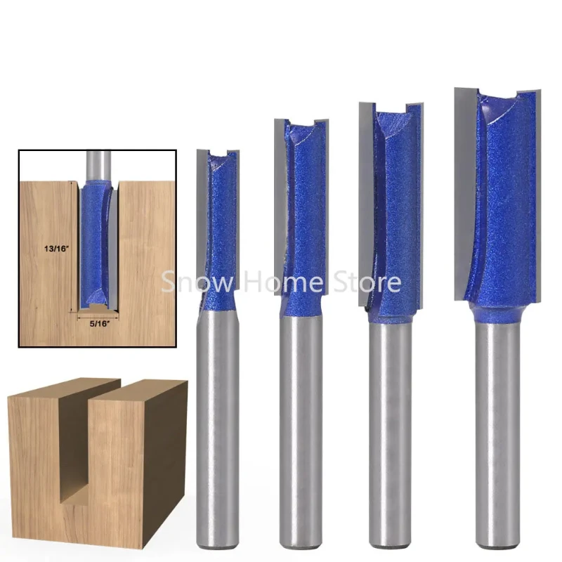 4 pcs Of Professional Grade Straight Knife Slotting Straight Knife Woodworking Milling Cutter Tungsten Steel Alloy Head Double E